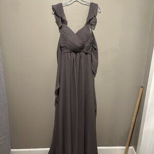 Miss Veil NWT Bridesmaid Dress Womens Size 2 Maxi Deep Purple Prom Wedding Guest